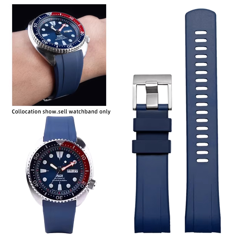 Seiko Watch Prospex - Pulseira de relógio fkm para seiko